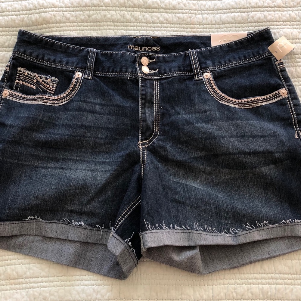 Jean shorts.